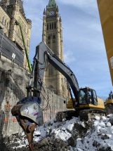 Xcentric Ripper working in frozen ground at the Canadian Parliament