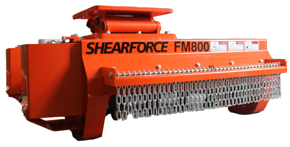 shearforce excavator flail mower for sale rent canada